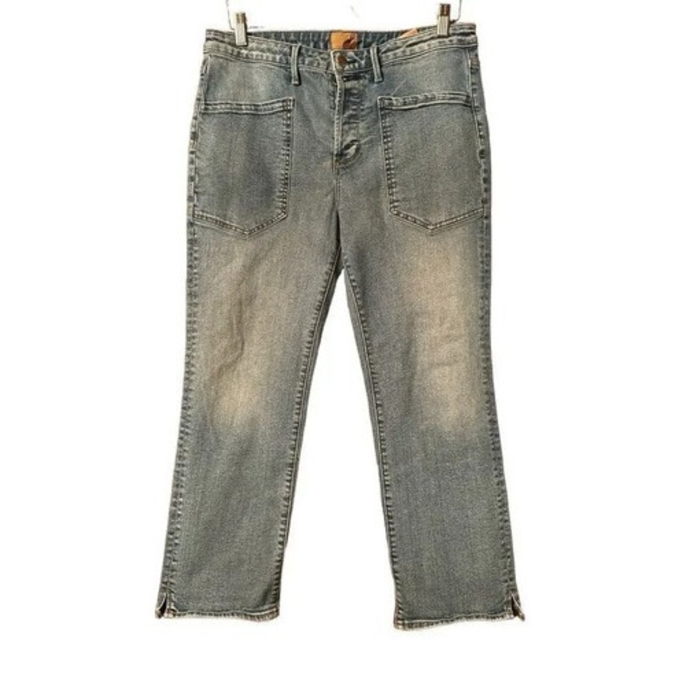 Driftwood Denim High Waisted Rider Ankle Jeans Pockets Light Wash